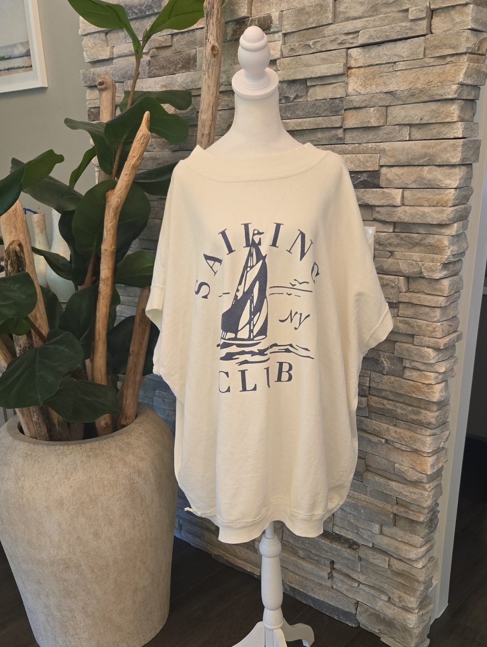 Free People X Retrobrand Yacht Club Short-Sleeve Sweatshirt